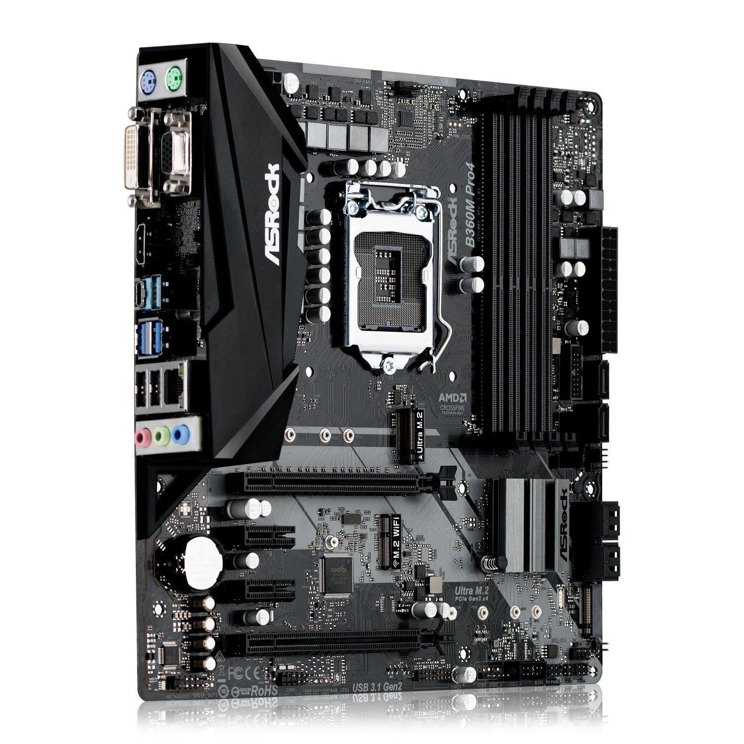 Asrock B360M PRO4 Intel B360 1151 Micro ATX DDR4 VGA DVI HDMI